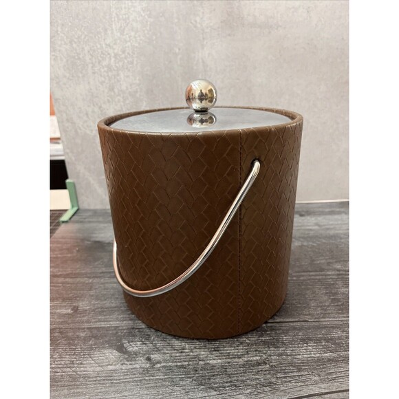 Kraftware Ice Bucket Brown  Vintage 1960's Retro Bar-Ware Mid Century Modern - Picture 8 of 10